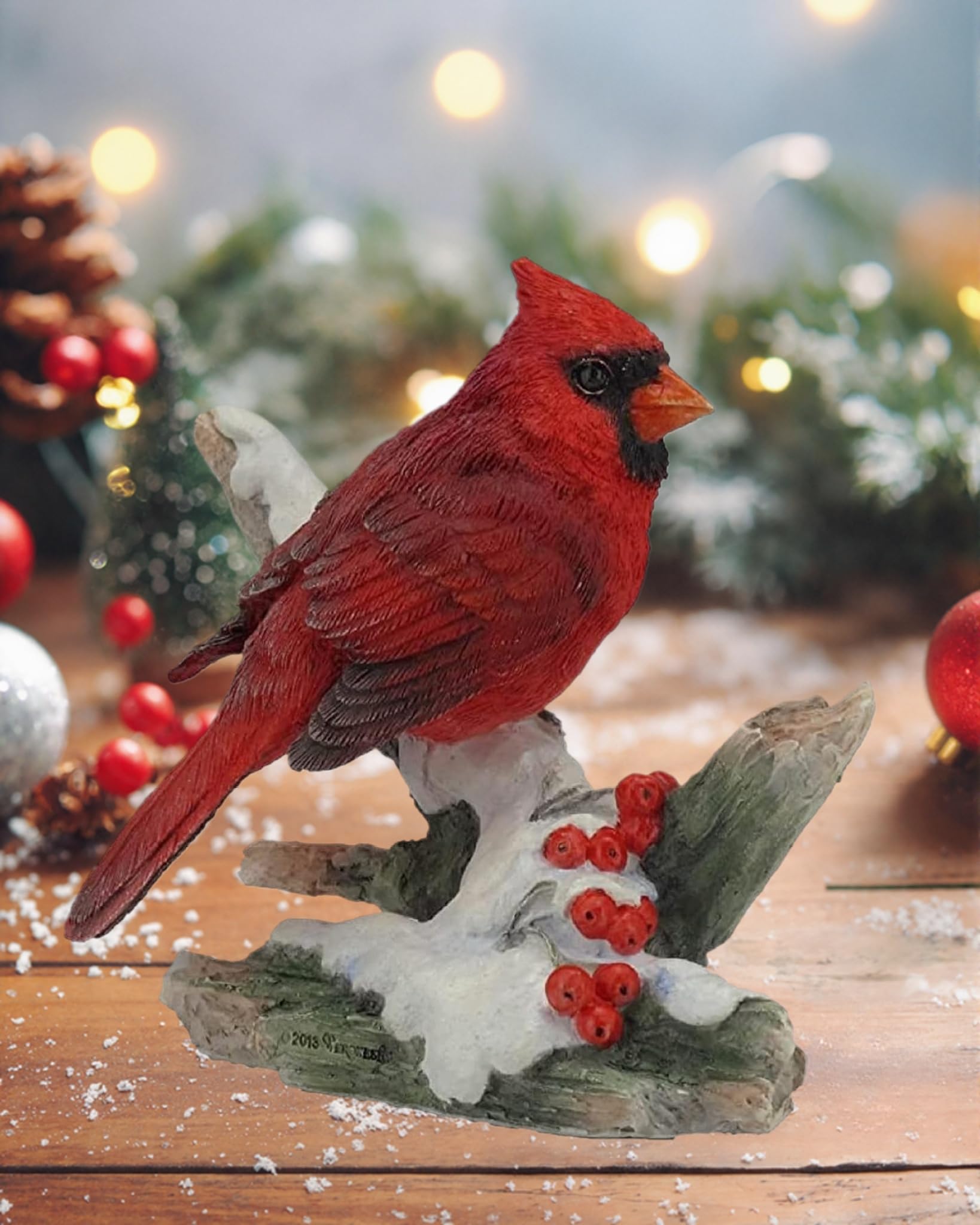 Amazon.com: YABINA 4.25 Inch Cardinal Bird on Snowy Branch